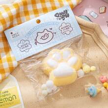 创意猫爪捏捏音乐可爱毛绒减压玩具新奇快速回弹减压玩具办公桌面感官玩具，趣味派对礼物，捏捏音乐生日礼物，小礼品袋填充物，缓解焦虑神器 - 彩色 - 查看 16