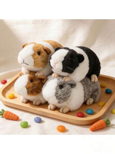 仿真可爱豚鼠毛绒玩具仓鼠玩偶，可爱漂亮的豚鼠毛绒玩偶，适合作为节日礼物、儿童礼物、圣诞礼物、惊喜礼物、感恩节礼物、朋友礼物、节日礼物、儿童节礼物、情侣礼物、情人节礼物、家庭礼物、创意趣味友谊礼物。