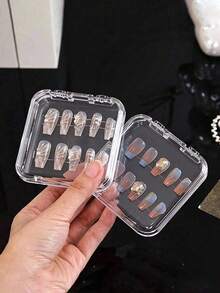 Transparent Acrylic Nail Art Display Box, Transparent Acrylic Dust-Proof Nail Art Display Box, Transparent Acrylic Jewelry/Card Storage Box - Multicolor - View 7