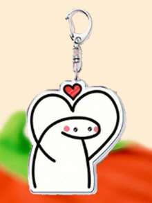 1pc Acrylic Heart Expression Keychain, Transparent White Cartoon Character Pattern Keychain, Backpack Pendant, Phone Keyring Gift Souvenir Car Accessories, Cute Gothic Y2K Lanyard ID Card Holder, Car Accessories - Multicolor - View 12