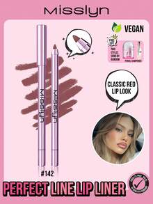 MISSLYN Perfect Lip Liner Pencil, Long-Lasting Color, Convenient Twist-Up Design, Gel Lip Liner, Smooth Application, Natural Makeup Effect, High Color Payoff, Smudge-Proof, Cosmetics, Gifts, Brand Makeup, Face Makeup Products, Suitable For Women & Girls, Winter Essential, Y2K Style, Fashion Versatile, Birthday Gift, Best Gift, Valentine's Day Gift, Party Essential, New Year Gift, Best Colors, Cruelty-Free & Vegan - #142 - View 2