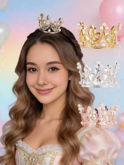 两件套闪亮发箍：水晶皇冠和亮片发箍，适合婚礼、派对、约会和日常优雅场合，是送给女士、新娘、情人节和特殊场合的优质礼物。