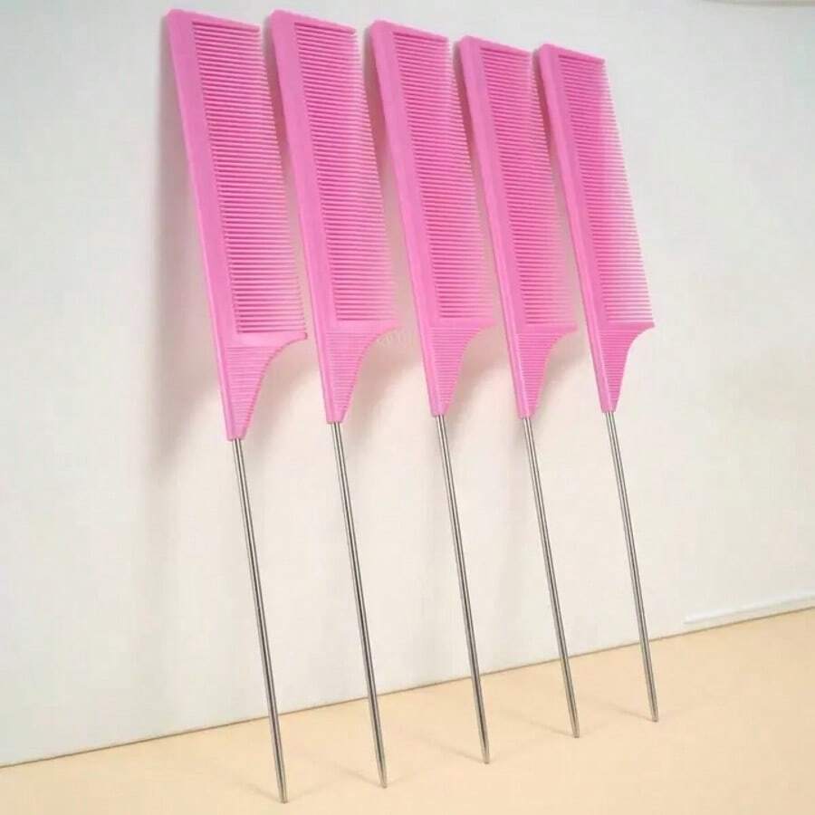10/5/3件/1件装染发尾梳,发刷,梳子,美发工具,美发产品及配件,适用于理发店、美容院、旅行必备、返校季、旅行度假必备,发刷,解结梳,球形梳,迷你发刷套装,木梳,发刷,迷你发刷,解结梳,美发产品 - 粉色 - 查看 1