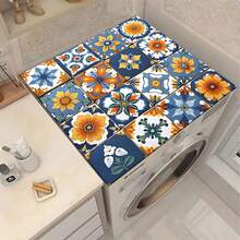 1pc Colorful Tile Pattern Design, Silica Gel Washing Machine Dryer Top Cover Pad, Anti-Slip, Suitable For Laundry Room, Bathroom, Home Decor - Multicolor - View 11