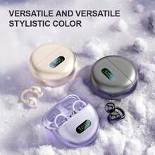 Auriculares inalámbricos LIFEBEE de oído abierto con pantalla LED, verdaderamente inalámbricos, diseño cómodo de clip para la oreja, estuche de carga circular mini, larga duración de la batería, modo de juego, resistente al sudor, compatible con Apple y teléfonos Android - Unitalla - Ver 9