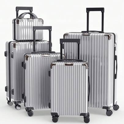 YSTYLE Suitcase Available In Various Colors Made Of PVC Material With Combination Lock And Silent Universal Wheels, Suitable For Storing Clothes For Business Trips, Boarding And Student Boarding.