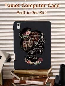 Mädchen Silhouette & Buch Muster Hülle mit integriertem Stiftfach, kompatibel mit iPad 10. Generation, iPad Air 4/5. Generation 10,9 Zoll, kompatibel mit Kindle (11. Generation) 2022 Release, Kindle (11. Generation-2024 Release)(6 Zoll). Die Hülle ist an den vier Ecken stoßfest und kann mit einer Hand gehalten werden - Verschiedenfarbig - Übersicht 1