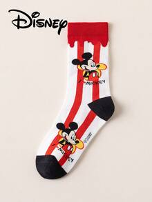 Disney 5双装正品迪士尼女士袜子，绣有可爱米奇一家卡通人物图案，春夏款，男女通用趣味袜子，高品质礼品袜，适合任何场合 - 彩色 - 查看 6