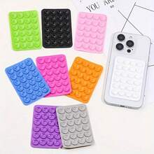 1pc Rectangular Silicone Suction Cup Phone Holder, 24pcs Silicone Phone Suction Cups, 1pc Silicone Single-Sided Suction Cup Phone Stand, 24pcs Reusable Double-Sided Clips, Suitable For Makeup, Fitness, Shower And Kitchen