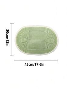 1/2/4/6/8pcs Simple Ombre Beige-Coffee Oval Polyester Placemat - Green 1 - View 7