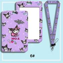 时尚可爱卡通图案滑动卡套，适用于学生证、公交卡、工作证、工厂工牌、地铁卡、餐卡、钥匙链挂绳、护士/员工证件套 - 彩色 - 查看 7