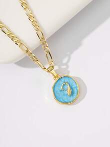 1pc Limited Edition Classic European Style Copper Mermaid Pendant Necklace, Suitable As Gift For Christmas, Thanksgiving, Halloween, Mother's Day, Valentine's Day, Friends, Communion, Daily Wear And Prayer - Yellow Gold - View 4