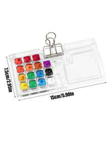 1个丙烯水彩颜料调色盘，15格迷你水彩颜料盒，便携式，适合写日记、素描、旅行绘画，返校季必备，学习用品 - 單件 - 查看 9