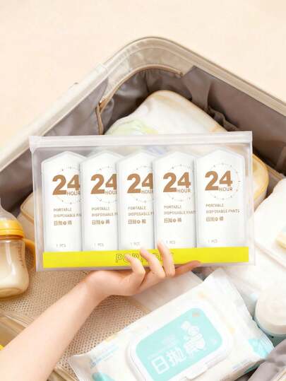 5 piezas de ropa interior desechable para mujeres embarazadas y posparto, esterilizada para uso en viajes y actividades al aire libre, pantalones cortos desechables para damas, higiene femenina para el período y posparto, suministros de viaje