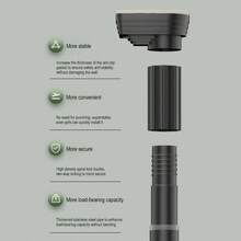 NetHong 1PC Adjustable Telescopic Shower Curtain Rod Bracket, Multi-Functional Telescopic Rod Bracket, Towel Rack Bracket, Suitable For Bathroom Curtain Rods, Balcony Clotheslines, Wardrobe Rods, Door/Curtain Rods, Bathroom Accessories, Bedroom Accessories, Home Storage Rods - Black - View 2