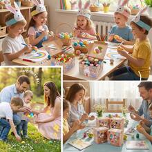 16pcs/Pack Easter Bunny Window Chocolate Candy Cookie Packaging Boxes, Transparent PVC Window Egg Flower DIY Baking Gift Boxes - Multicolor - View 5