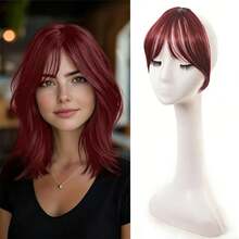 3D自然侧分刘海假发，轻盈夹式刘海假发，带鬓角，优雅自然的女士假发 - 彩色 - 查看 21