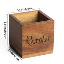 1个木质遥控器收纳盒，电视遥控器整理器，桌面遥控器收纳架，床头柜遥控器收纳盒，客厅卧室媒体存储木质遥控器盒 - 棕色 - 查看 4
