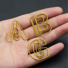 26pcs English Alphabet Paper Clips, Student Learning Letter Clips, Desktop Data Organizer Clamps, Metal Binder Clips, Office File Organizer Clips, 26pcs/Set - Multicolor - View 3