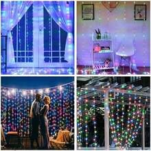 1pc 300cm USB LED Curtain Light String, Christmas Room Decoration, Remote Control 8 Function Light Garland ,Wedding And Birthday Curtain Decoration - 多色光 - 查看 3