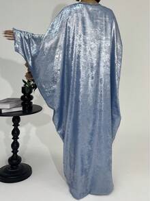Elegant Shiny Ramadan Abaya , Fashionable Ramadan Robe , Graceful Party Robe For Valentine's Day - Blue - View 7