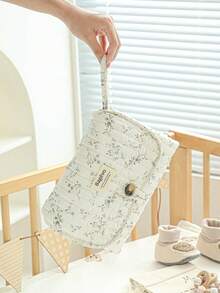 可折叠婴儿尿布更换垫，双面尿布垫，多功能缝线午睡垫，带挂绳 - 彩色 - 查看 5