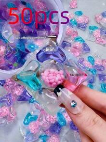 5-In-1 Laundry Detergent Capsules, Fragrance Beads, Fabric Softener, Concentrated Laundry Liquid, Laundry Pearls, 5-In-1 Laundry Detergent Pearls Deep Cleaning Stain Removal, Long-Lasting Fragrance Beads, Concentrated Laundry Liquid Removes Lint, 5-In-1 Laundry Detergent Pearls Hand Wash Pure Fragrance Long-Lasting Fragrance Color Protection Anti-Static 50PCS 3-In-1 Cherry Blossom Laundry Detergent Capsules Set - Multicolor - View 12