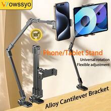 WOWSSYO Foldable Phone/Tablet Stand, Adjustable Carbon Steel Arm, 360° Rotating Base, Easy To Store, Suitable For Desk And Bedside - Multicolor - View 2
