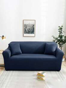 1 件纯色牛奶丝弹力沙发套，现代四季通用全包式沙发套，宠物友好型沙发保护套，可机洗，宠物友好型家居装饰，1 座、2 座、3 座、4 座可选 - 藏青色 - 查看 5