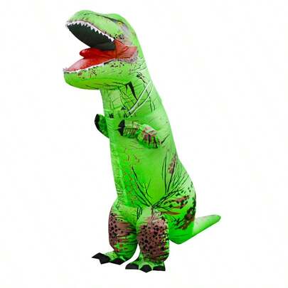 1 bộ trang phục khủng long bạo chúa Tyrannosaurus Rex bơm hơi dành cho người lớn, trang phục bơm hơi unisex - Trang phục hóa trang toàn thân theo chủ đề, phù hợp cho Halloween, lễ hội hóa trang, Giáng sinh và các bữa tiệc khác nhau.