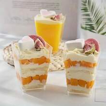 10/25/50pcs 5oz Dessert Cups, Mousse Cups, Ice Cream Cups, Jelly Cups, Birthday Cake Baking Containers, Yogurt Pudding Cups, Party Cups, Suitable For Western Restaurant Desserts, Cafe Pairings, Coffee Mousse , Great For Birthday Parties, Weddings, Holidays - Multicolor - View 5