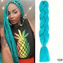 60cm Extra Large Synthetic Yaki Braid Wig For Women, High-Temperature Fiber Material, Colorful, Suitable For DIY Styling, Cosplay And Parties, Ideal Christmas And New Year Gift - Multicolor - View 11