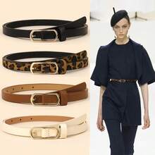 ECHAIN 4条窄腰带，适合搭配牛仔裤，搭扣式女士腰带，情人节礼物 - 彩色 - 查看 7