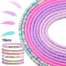 10pcs Colorful Soft Clay Spacers, Jewelry Making Spacers, DIY Beading Necklace Bracelet Supplies
