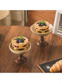 1个复古带底座甜点杯，日式简约花卉设计甜品杯，可用于盛装布丁、冰淇淋、意式冰淇淋等，适合家庭、餐厅、聚会等场合。 - 陶土+棕色 - 查看 5