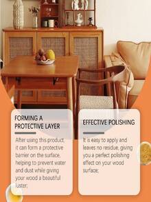 JUE FISH 1瓶/80克 木材护理抛光蜂蜡，家具翻新、增亮、除油、抛光、滋养木材表面、保护木材免受损伤、保持木材外观、增强光泽。易于涂抹，不留残渣，为您的木质表面提供完美的抛光效果。