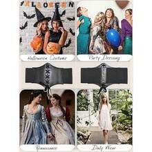 1pc Women's Corset Waist Belt, Elastic Waist Belt With Tie, Retro Wide Waist Belt - Tie Waist - View 7