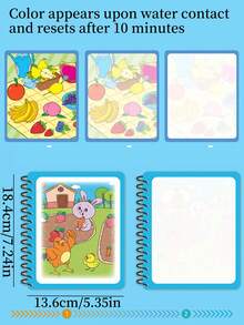 1pc Reusable Magic Water Painting Book With Water Pen, Colorful Magic Pen Drawing Set - 彩色 - 查看 3