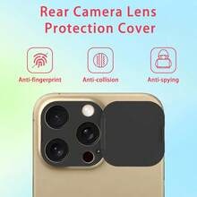 1 Set Privacy Protection Cover Compatible With Apple 17 Pro/17 Pro Max, Includes 1 Front Camera Privacy Cover And 1 Anti-Spy Camera Cover, Easy Adhesive Design, Compatible With Apple 11/12/13/14/15/16/17 Pro Max Applicable To Daily Shield, Office, Home Daily Shield Office Home Lens Protector Phone Camera Cover Waterproof Shockproof Anti-Fall Scratch Resistant - Black - View 9
