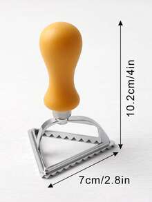 Edelstahl Keksausstecher, kleine quadratische Keksformen, individuell geprägte Keksformen, geeignet zum Backen, langanhaltend Keks-Dekorationstools - Gelber Kunststoffgriff - Übersicht 16