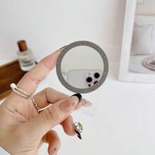 1 pezzo Bobina magnetica senza fili lucida con anello magnetico e specchio, design ultra sottile, adatto per il trucco, compatibile con anello magnetico - Anello magnetico, compatibile con custodia protettiva per ricarica senza fili magnetica, adatto per iPhone 17/16/15/14/13/12 Pro Max, Galaxy e accessori Android - Multicolore - Visualizzare 9