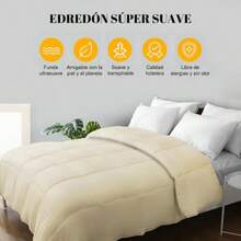 Duvet NANWEI Edredón Acolchado para Toda Estación Ultra Suave Hipoalergénico Relleno de Microfibra para Usar como Edredón o con Funda Duvet Beige Individual - Beis - Ver 2