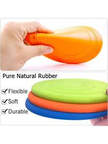 3件套狗狗训练互动玩具，宠物咀嚼玩具，宠物硅胶软体训练玩具，幼犬玩具，轻便柔软的漂浮圆盘 - 彩色 - 查看 3