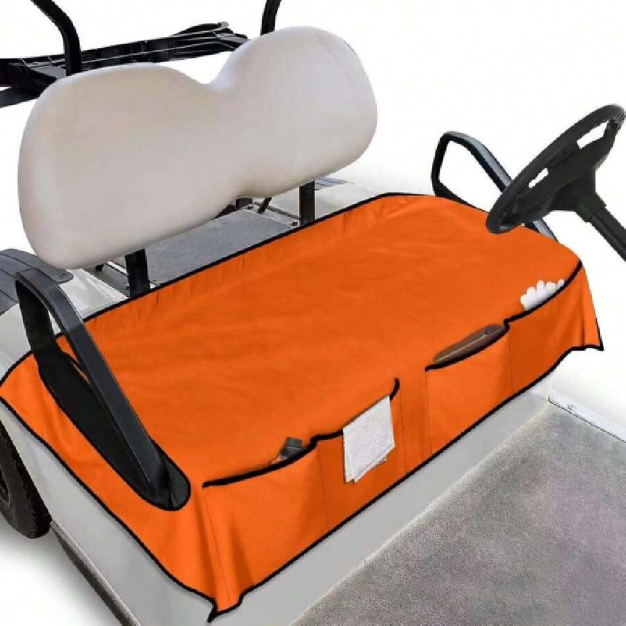 Universal Golf Cart Seat Covers For Women Men Non-Slip Golf Cart Seat Towel Blanket Golf Cart Accessories,39251057 - 橘色 - 查看 1