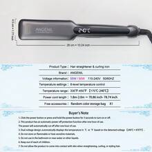 ANGENIL 1.7英寸宽板直发器/卷发器二合一，多温度设置，液晶显示屏 - 白色 - 查看 6