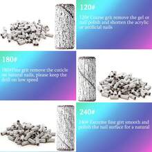 80+1件/盒灰色砂带套装 3.1mm迷你美甲打磨砂带带钻头电动打磨机指甲打磨头指甲去除砂带指甲打磨修甲足疗工具配件 - 彩色 - 查看 5