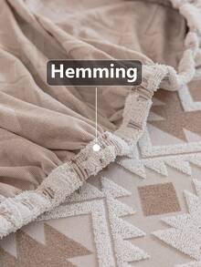 1pc Minimalist Geometric Pattern Sofa Slipcover, Anti-Scratch, Available In Multiple Colors, Fade-Resistant, Pill-Resistant, Machine Washable, Reusable Sofa Cover, Suitable For Living Room & Bedroom, Pet-Friendly, All Season - Khaki - View 7