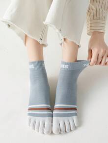 3 Pairs Men's Casual Striped Letter Slogan Ankle Socks, Breathable, Odor-Resistant, Comfortable, Suitable For Spring, Summer, All Seasons