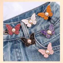 Butterfly Clothing Waist Closing Button Jeans Ornaments Removable Tighten Waist Button Adjustable Detachable Waist Clip Women - A - View 3
