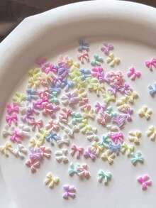 200个/包 马卡龙色3D蝴蝶结美甲饰品 - 多色 - 适用于DIY美甲、亚克力和树脂美甲 - 无异味，多功能美甲装饰配件，美甲装饰品 - 彩色 - 查看 9